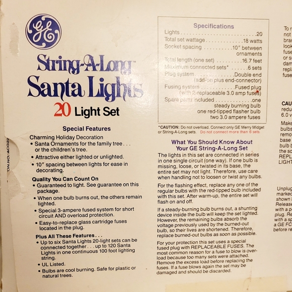 Vintage GE Brand String-a-long Santa Christmas lights - Picture 6 of 7